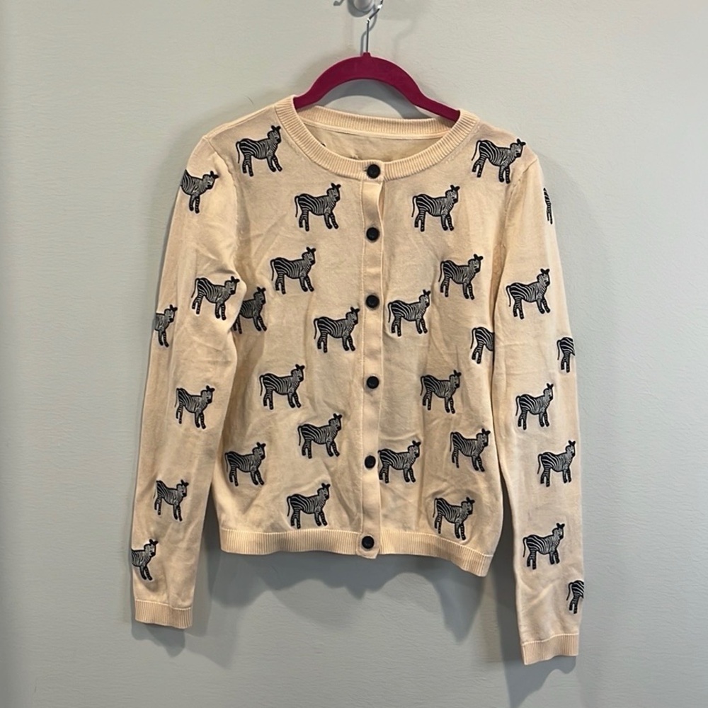 Alice + Olivia “Ruthy” zebra print cardigan XS NWT - Picture 3 of 5